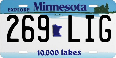MN license plate 269LIG