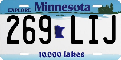 MN license plate 269LIJ