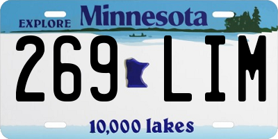 MN license plate 269LIM