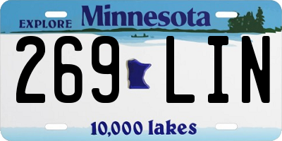 MN license plate 269LIN