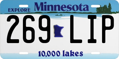 MN license plate 269LIP