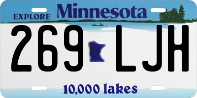 MN license plate 269LJH