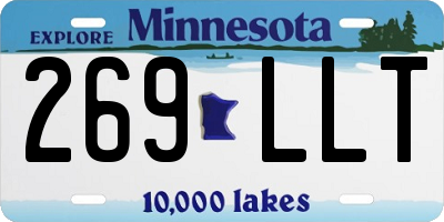 MN license plate 269LLT