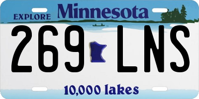 MN license plate 269LNS