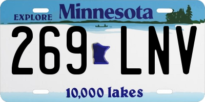 MN license plate 269LNV