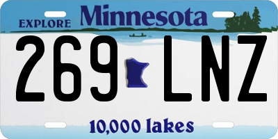 MN license plate 269LNZ
