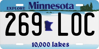 MN license plate 269LOC