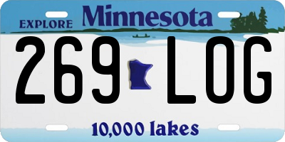 MN license plate 269LOG