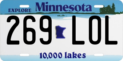 MN license plate 269LOL