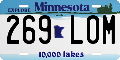 MN license plate 269LOM
