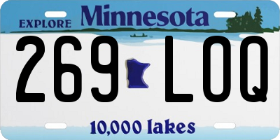 MN license plate 269LOQ
