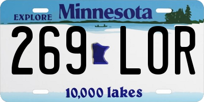 MN license plate 269LOR