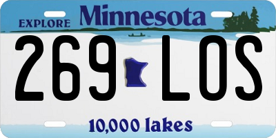 MN license plate 269LOS