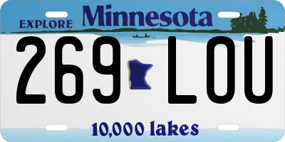 MN license plate 269LOU