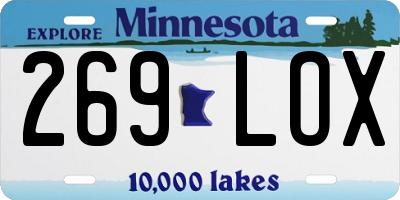 MN license plate 269LOX