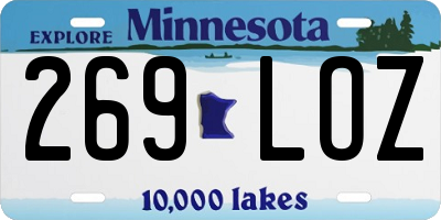 MN license plate 269LOZ