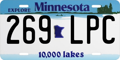 MN license plate 269LPC