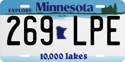 MN license plate 269LPE