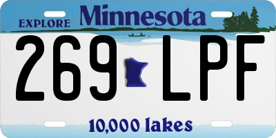 MN license plate 269LPF