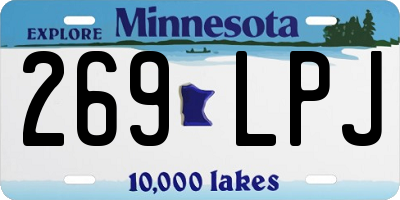 MN license plate 269LPJ