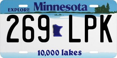 MN license plate 269LPK