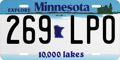 MN license plate 269LPO