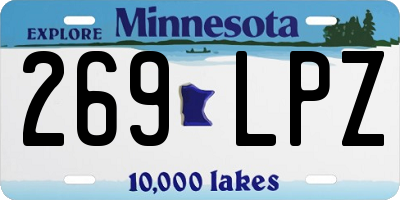 MN license plate 269LPZ