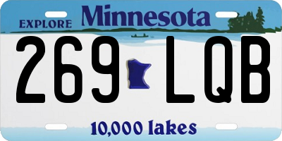 MN license plate 269LQB