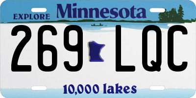 MN license plate 269LQC