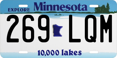 MN license plate 269LQM