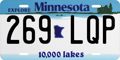 MN license plate 269LQP