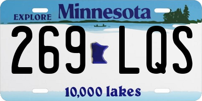 MN license plate 269LQS