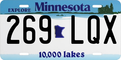 MN license plate 269LQX