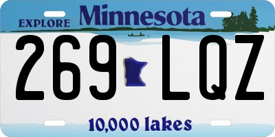 MN license plate 269LQZ