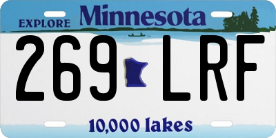 MN license plate 269LRF