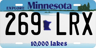 MN license plate 269LRX