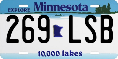 MN license plate 269LSB