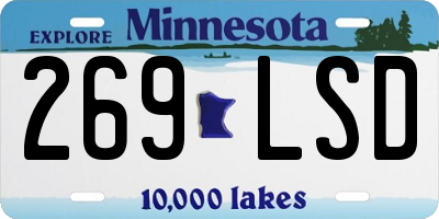 MN license plate 269LSD