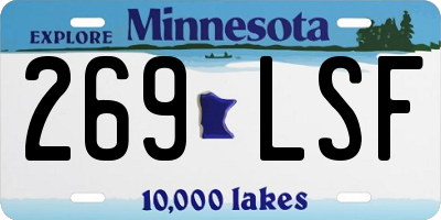 MN license plate 269LSF