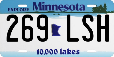 MN license plate 269LSH