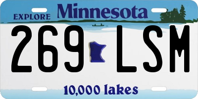 MN license plate 269LSM
