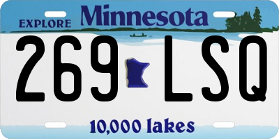 MN license plate 269LSQ
