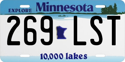 MN license plate 269LST