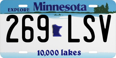 MN license plate 269LSV