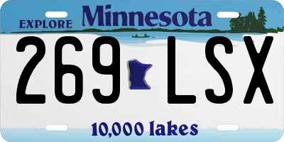 MN license plate 269LSX