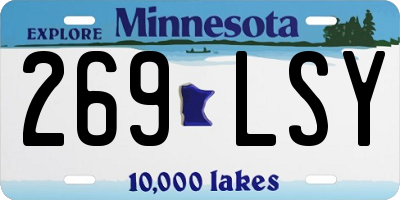 MN license plate 269LSY