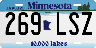 MN license plate 269LSZ