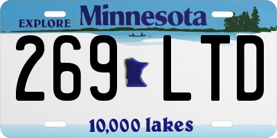 MN license plate 269LTD