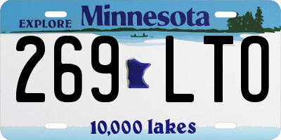 MN license plate 269LTO