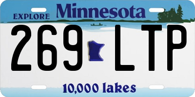 MN license plate 269LTP